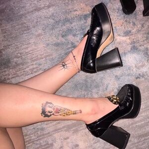 CIRCUS NY by Sam Edelman Black Glossy Susie Chunky Platform Oxfords